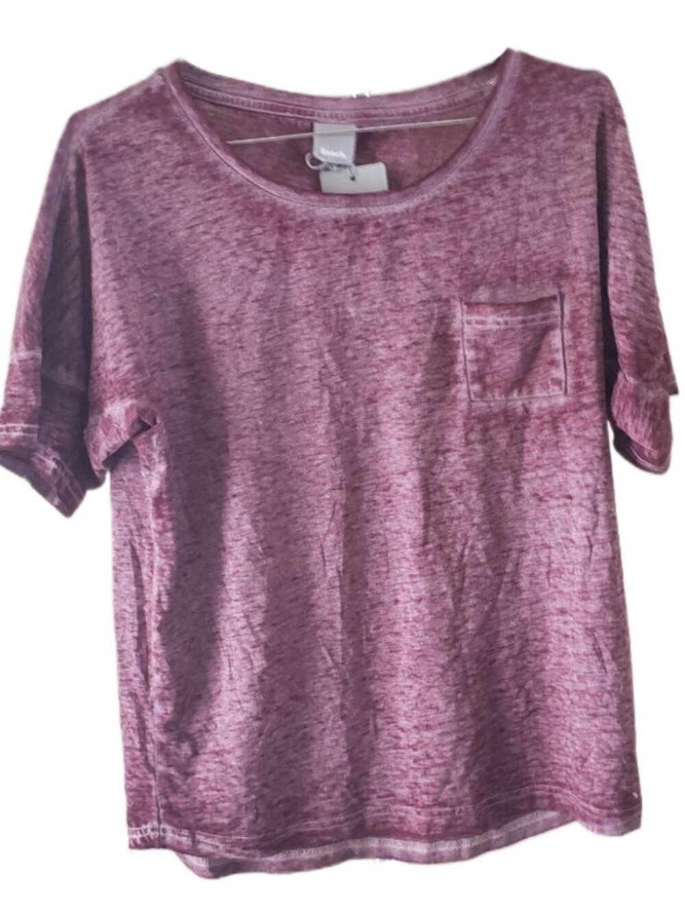 Brand New Bench Downtown Burgundy & Gray Short Sleeve Activewear T-Shirt